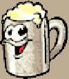 Bierkrug lacht
