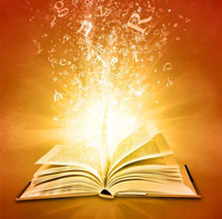 Licht strömt aus Buch