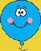 blauer Luftballon mit smiley