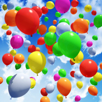 bunte Luftballons am Himmel