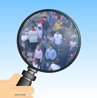 Hand, Lupe, Menschen