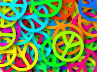 Peace, viele bunte