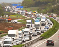Stau auf der Autobahn