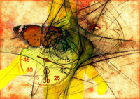 Uhr, Schmetterling, Auge