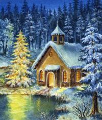 Kapelle, Schnee, Weihnacht