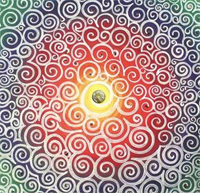 Mandala, gelbes Zentrum