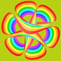 Rosette, regenbogenfarben