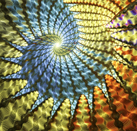 Spirale, blau-bunt
