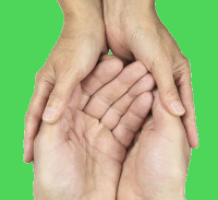 Hände halten Hände