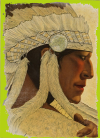Indianer-Häuptling, Porträt-Bild