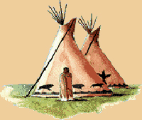 Indianer vor 2 Zelten