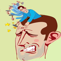 Mann, Kopf, behämmert