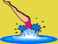 Frau, Kopfsprung ins Wasser