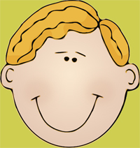 Kinderkopf, grinst