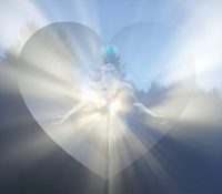 Mann, Licht, Herz, Himmel