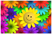 smiley, Blumen