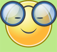 Smiley, große Brille