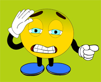 Smiley, steht, Ärger