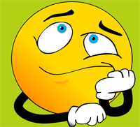 smiley, stuetzt Kopf