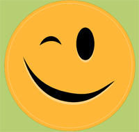 Smiley, zwinkert