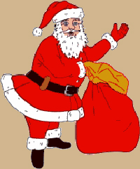 Weihnachtsmann mit Sack