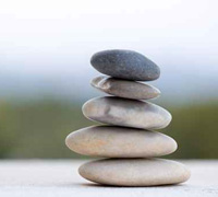 runde Steine gestapelt