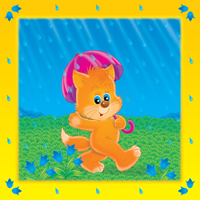 Teddybär lacht im Regen